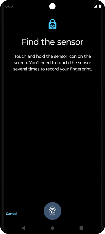 Follow the instructions on the screen to create the phone lock code using your fingerprint.