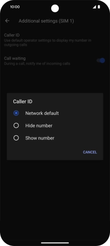 Press Show number to turn on caller identification.