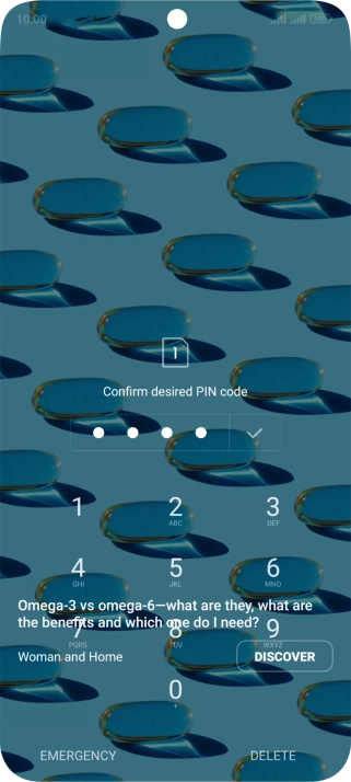 Key in the new PIN again and press the confirm icon.