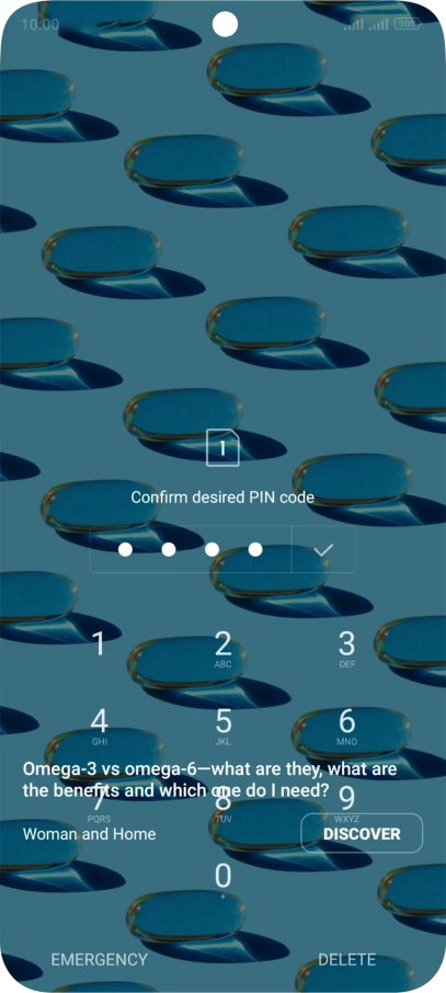 Key in the new PIN again and press the confirm icon.