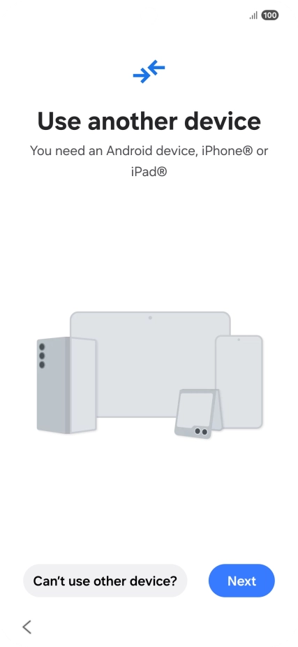 Press Can't use other device?.