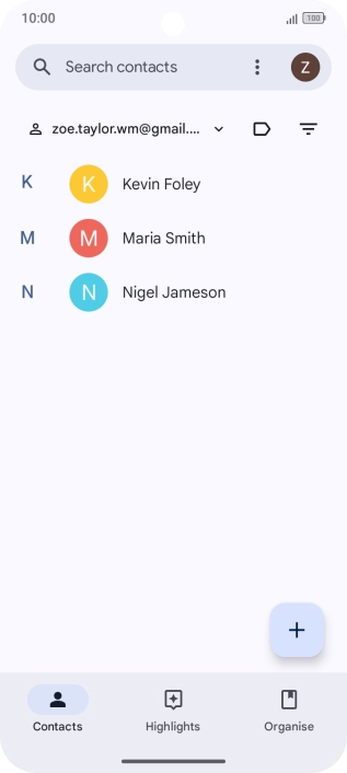 Press the new contact icon.