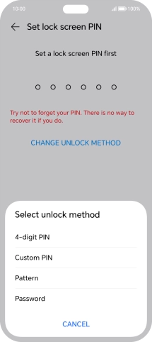 Press the required phone lock code and follow the instructions on the screen to create an additional phone lock code.