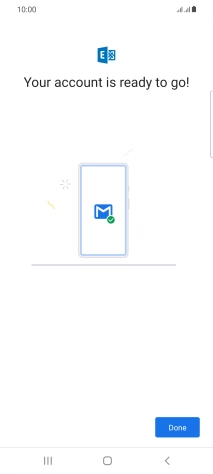 If this screen is displayed, your email account has been recognised and is being set up automatically. Follow the instructions on the screen to key in more information and finish setting up your phone.
