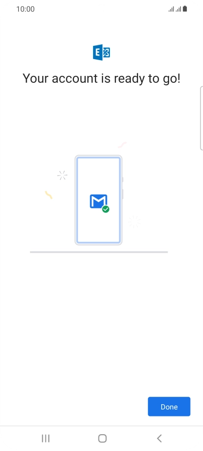 If this screen is displayed, your email account has been recognised and is being set up automatically. Follow the instructions on the screen to key in more information and finish setting up your phone.