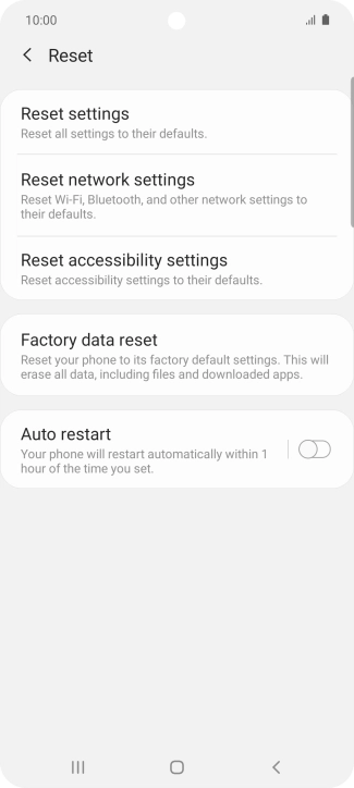 Press Factory data reset.