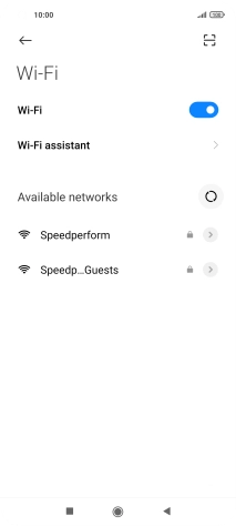 Press the required Wi-Fi network.