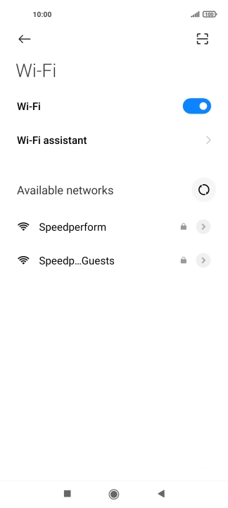 Press the required Wi-Fi network.