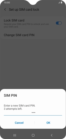 Key in a new four-digit PIN and press OK.