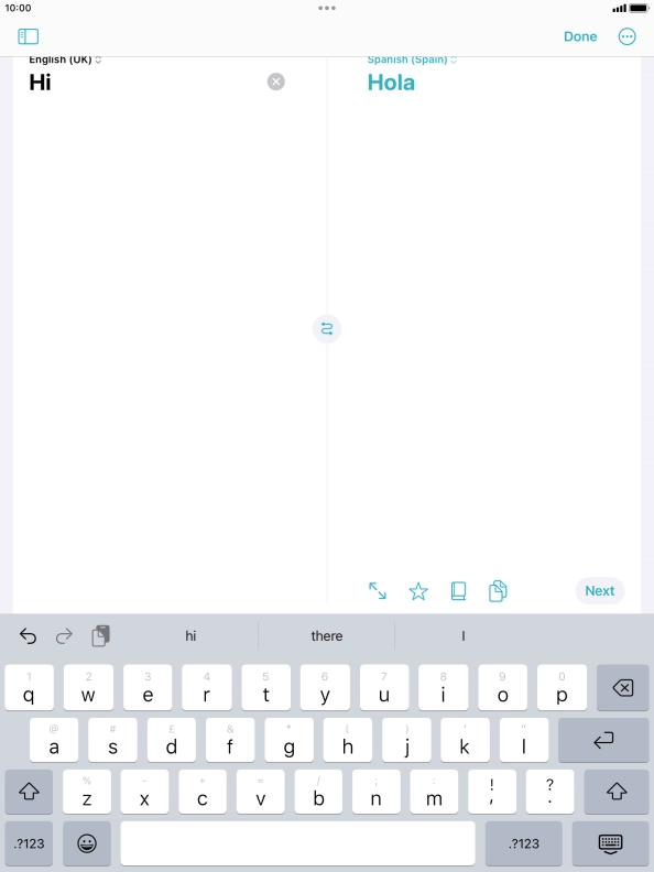 Press the enter icon.