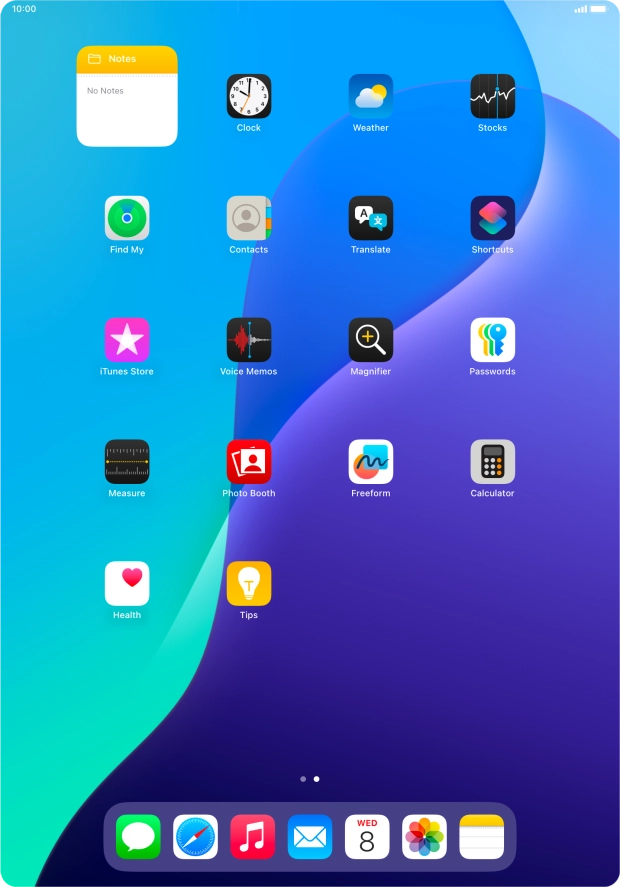 If you're using a Widget Stack: slide up or down on the stack to select the required widget.