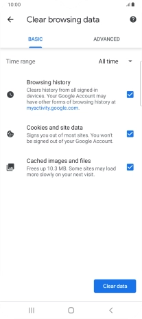 Press the fields next to the required data types.