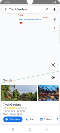Press the destination at the bottom of the screen.