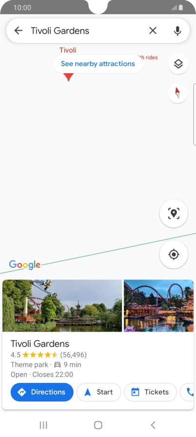 Press the destination at the bottom of the screen.