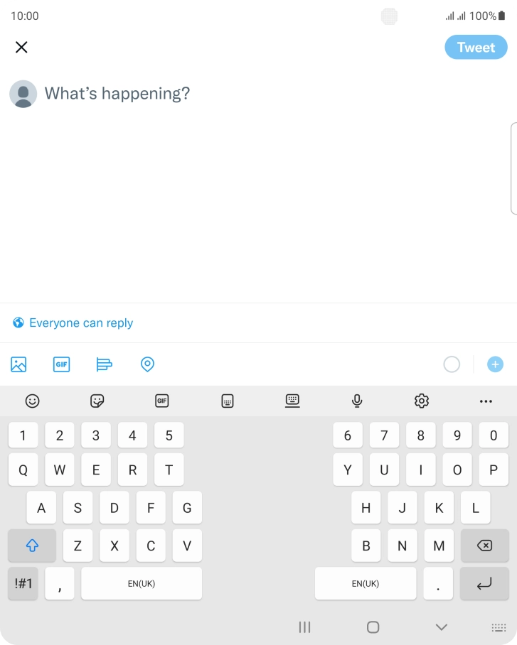 Press the text input field.