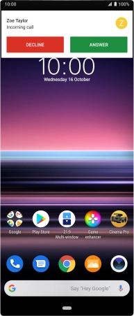 If the screen lock is turned off, press ANSWER.