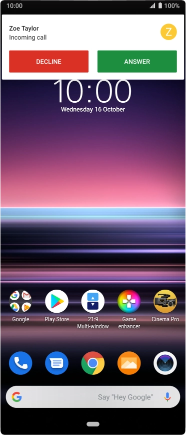 If the screen lock is turned off, press ANSWER.