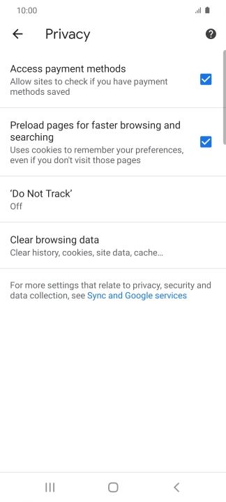 Press Clear browsing data.