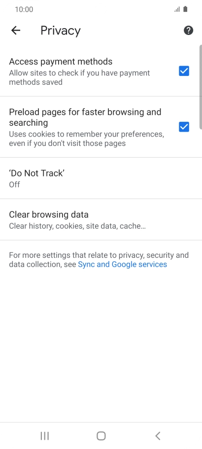 Press Clear browsing data.