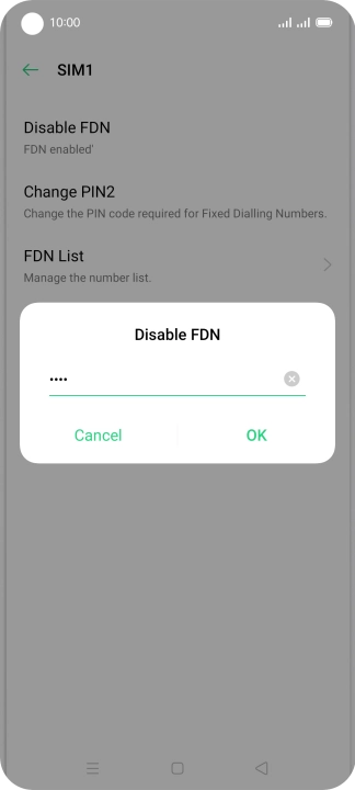 Key in your PIN2 and press OK. The default PIN2 is 1111.
