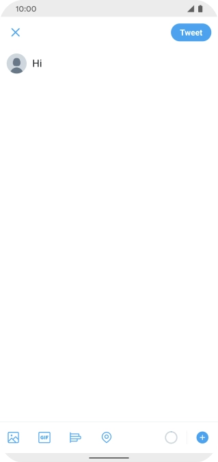 Write the required text and press Tweet.