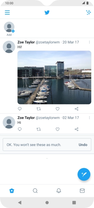 Press the new tweet icon.