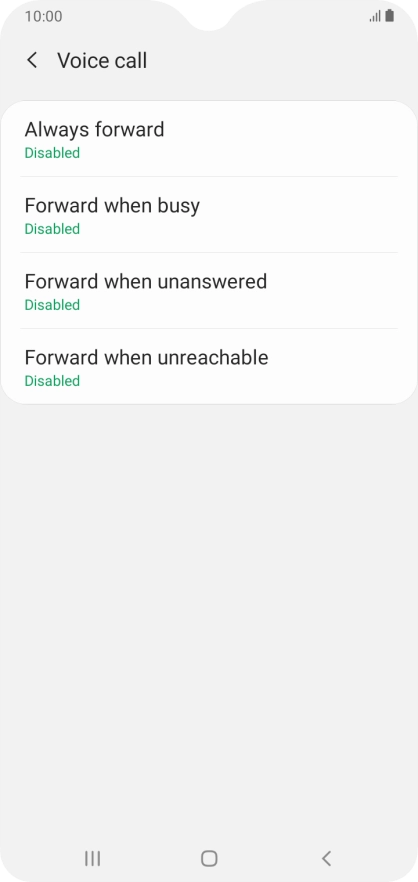 Press the required divert type.