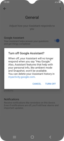 If you turn off the function, press TURN OFF.