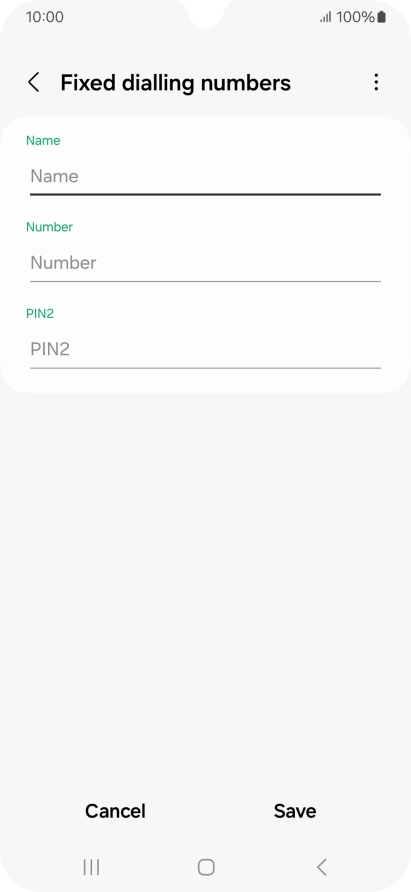 Press Name and key in the required name.