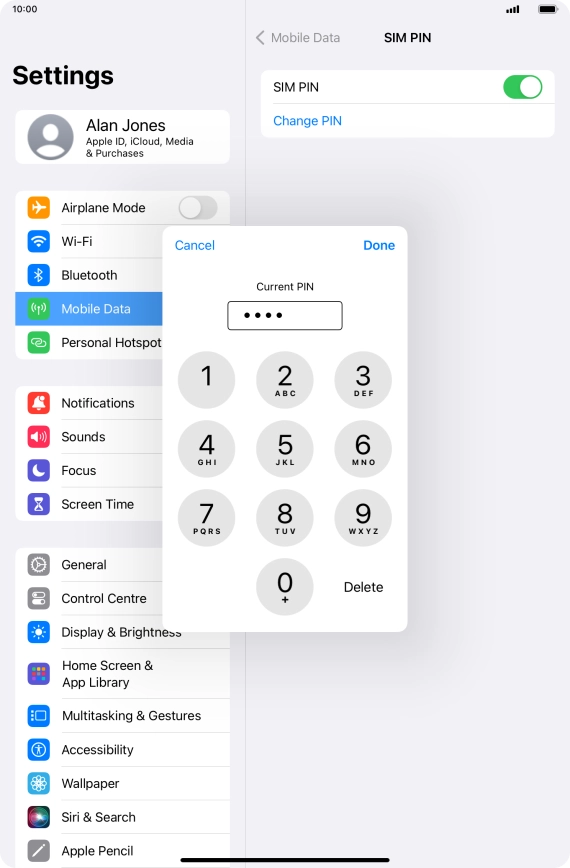 Key in your current PIN and press Done.
