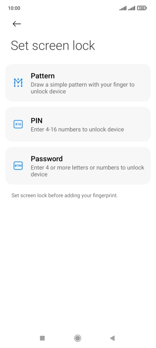 Press the required phone lock code and follow the instructions on the screen to create an additional phone lock code.