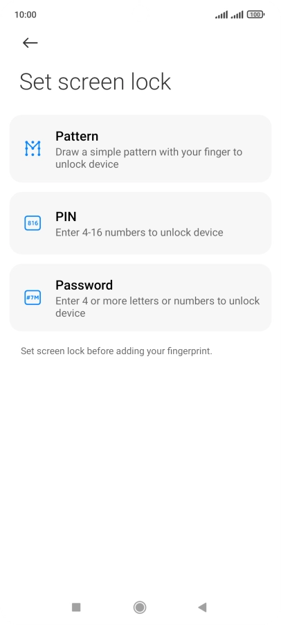 Press the required phone lock code and follow the instructions on the screen to create an additional phone lock code.