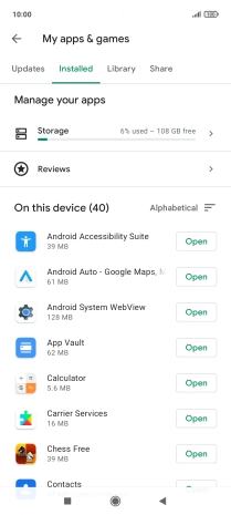 Press the required app.
