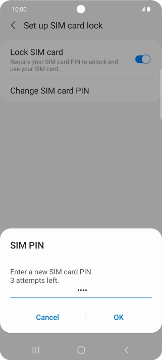 Key in a new four-digit PIN and press OK.