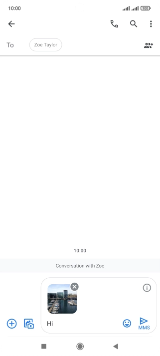 Press the send icon when you've finished your picture message.
