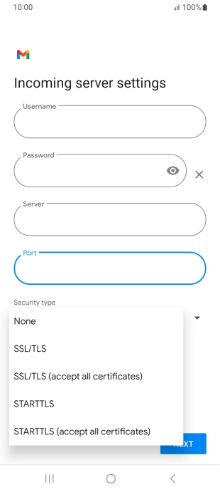 Press SSL/TLS.
