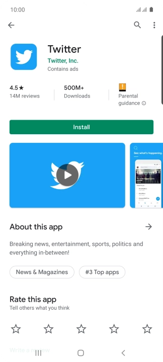 Press Install and follow the instructions on the screen to install the app.