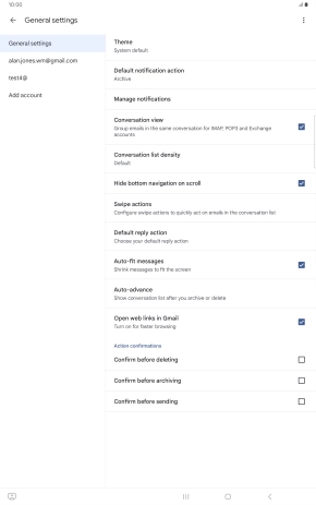 Press the required email account.