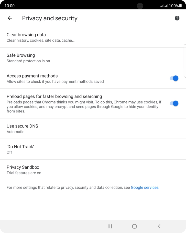 Press Clear browsing data.