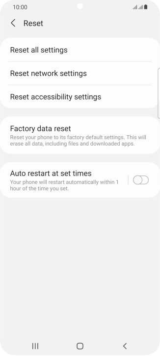 Press Factory data reset.