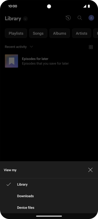 Press the required category and go to the required audio file.