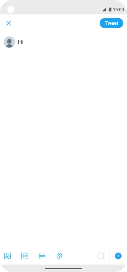 Write the required text and press Tweet.