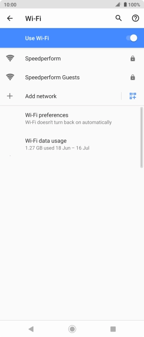 Press the required Wi-Fi network.
