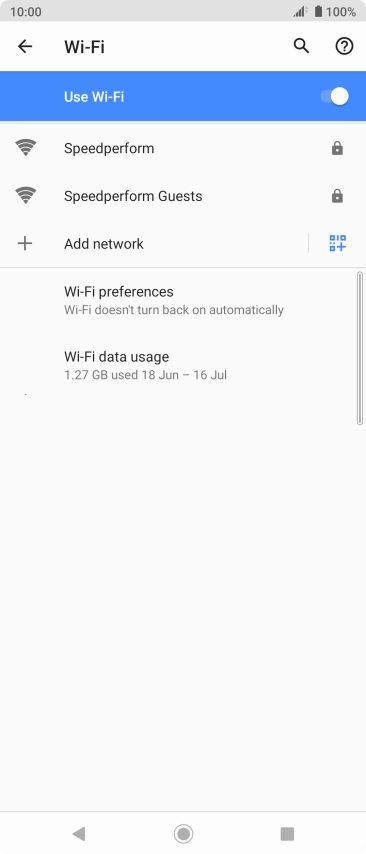 Press the required Wi-Fi network.