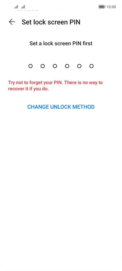 Press CHANGE UNLOCK METHOD and follow the instructions on the screen to create an additional phone lock code.