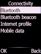 Select Bluetooth and press the Left selection key.