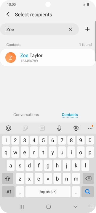 Press the required contact.