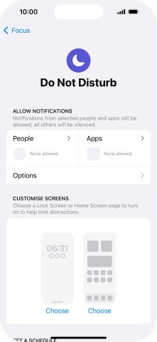 Press People and follow the instructions on the screen to select which contacts you would like to receive calls and notifications from when Do Not Disturb is turned on.
