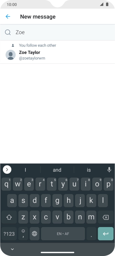 Key in the first letters of the recipient's name and press the required contact.