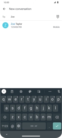 Key in the first letters of the recipient's name and press the required contact.